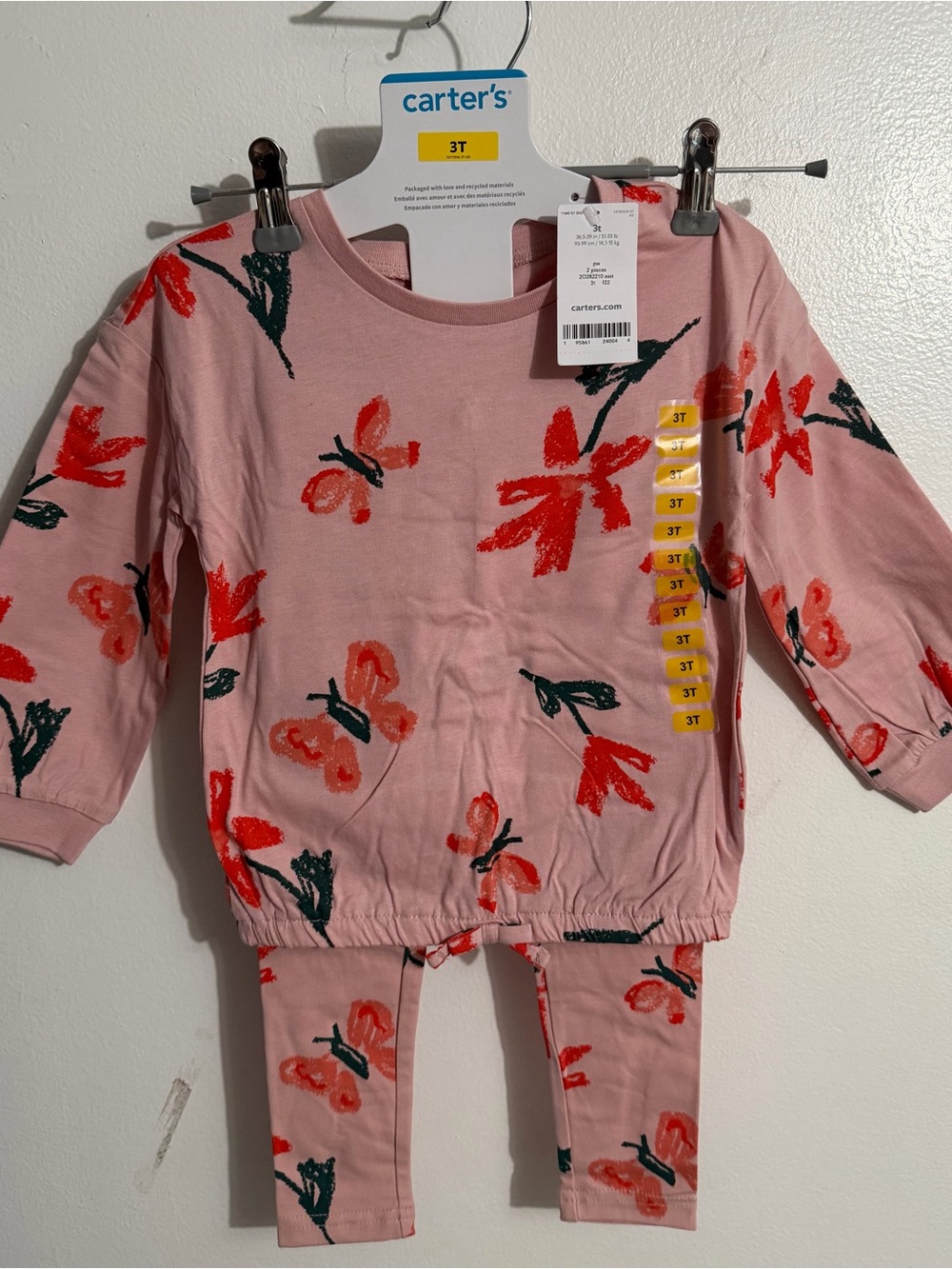 Carter's Pink Floral & Butterfly Pajama Set